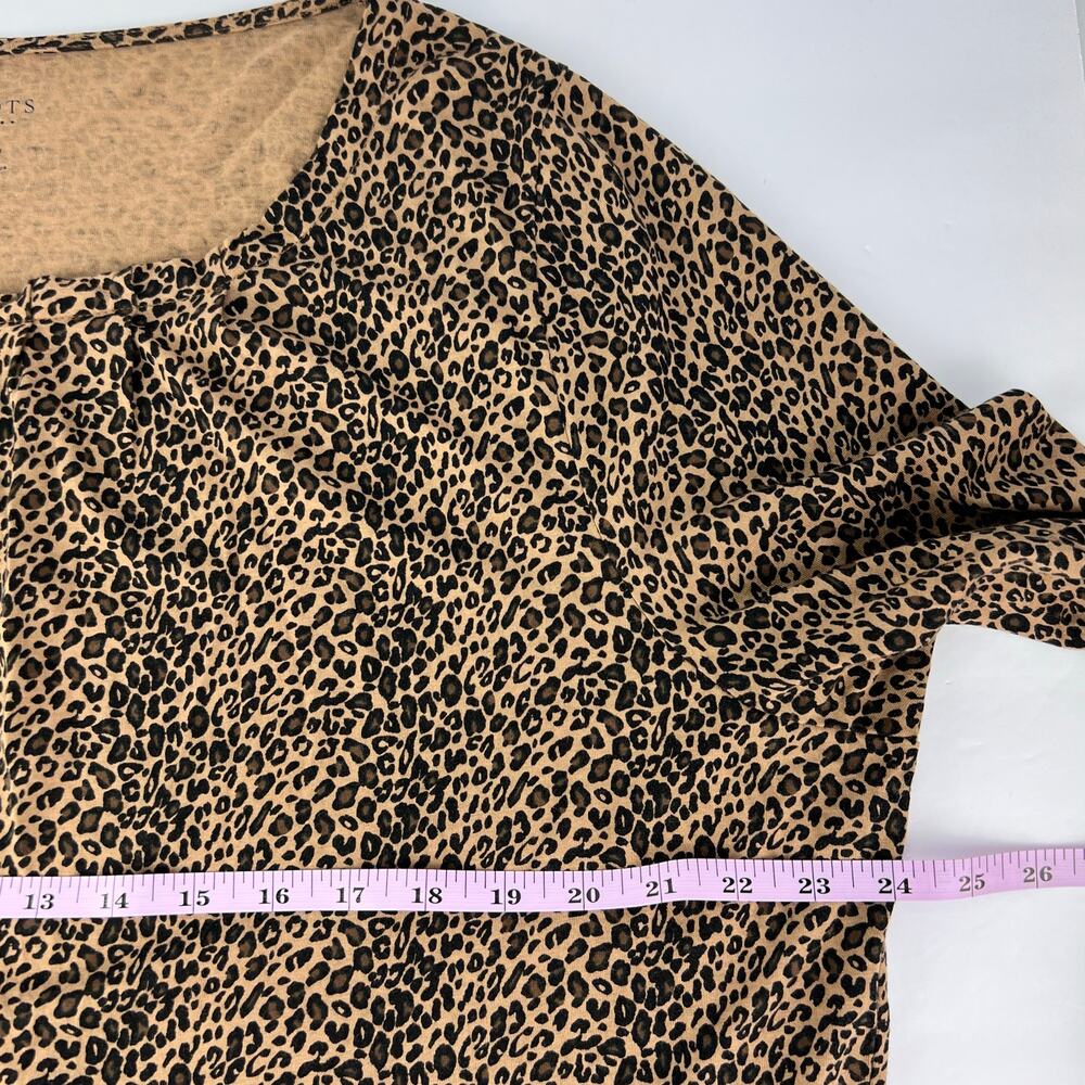 New Talbots 2x Micro Leopard Print Long Sleeve Po… - image 6